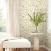 Lulu And Georgia Earth Tones Garden Birds Wallpaper By Rylee + Cru