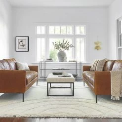 Lulu And Georgia Bouclé + Textural Fabric Elle Ottoman