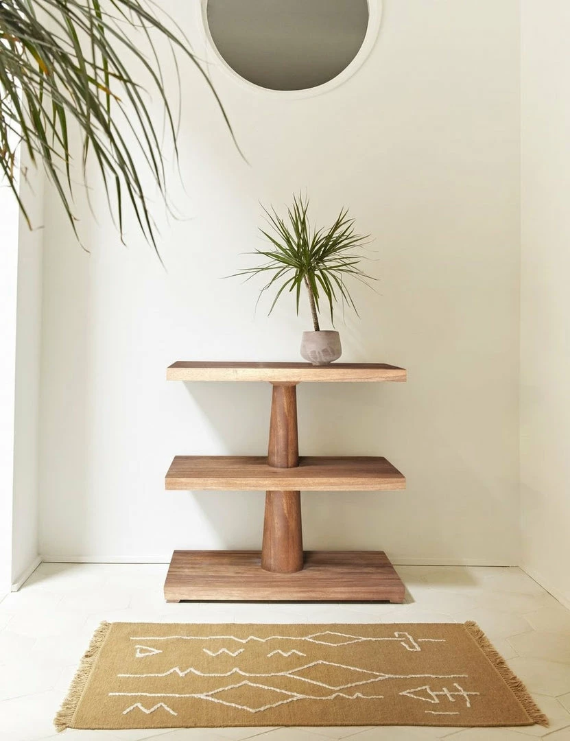 Lulu And Georgia Sarah Sherman Samuel Collection Moroccan Flatweave Rug, Ochre By Sarah Sherman Samuel