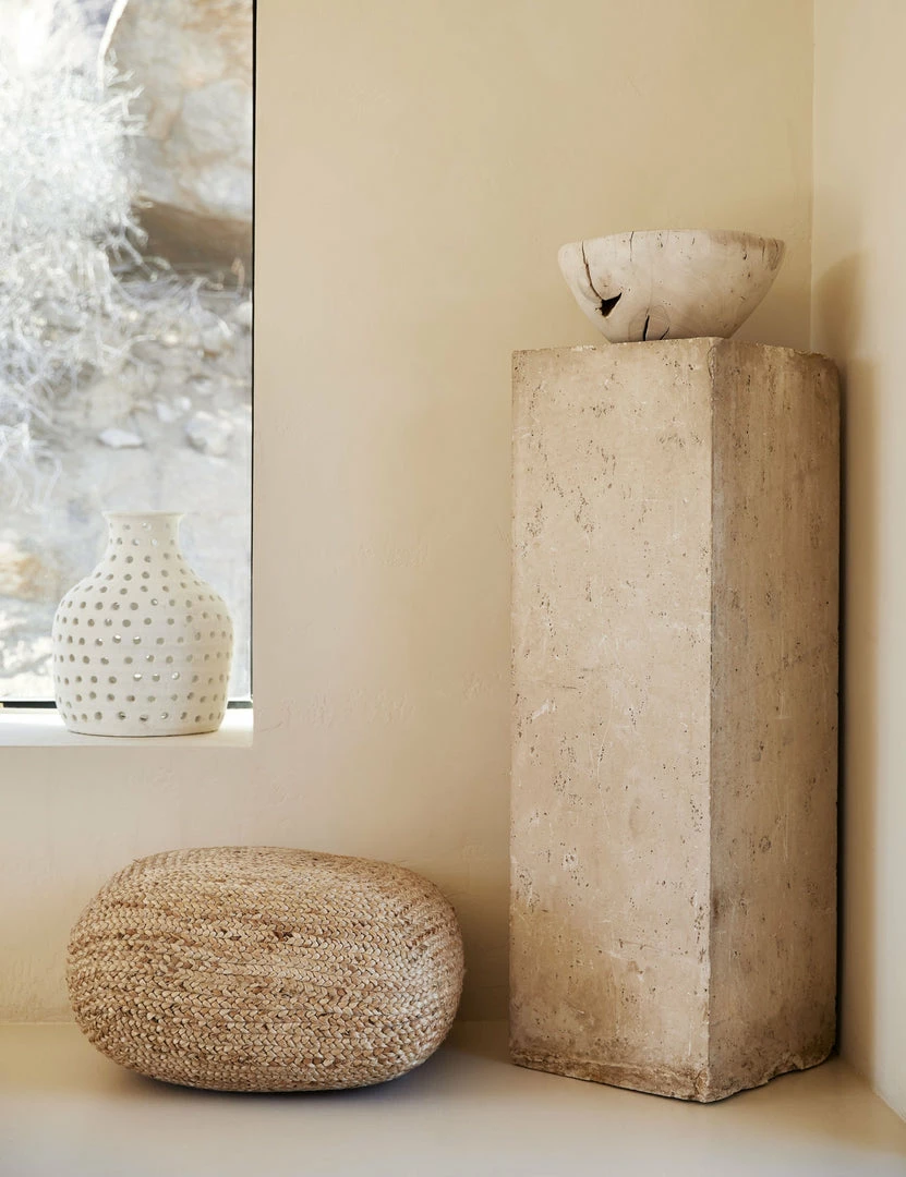 Lulu And Georgia Palma Jute Floor Pillow Earth Tones