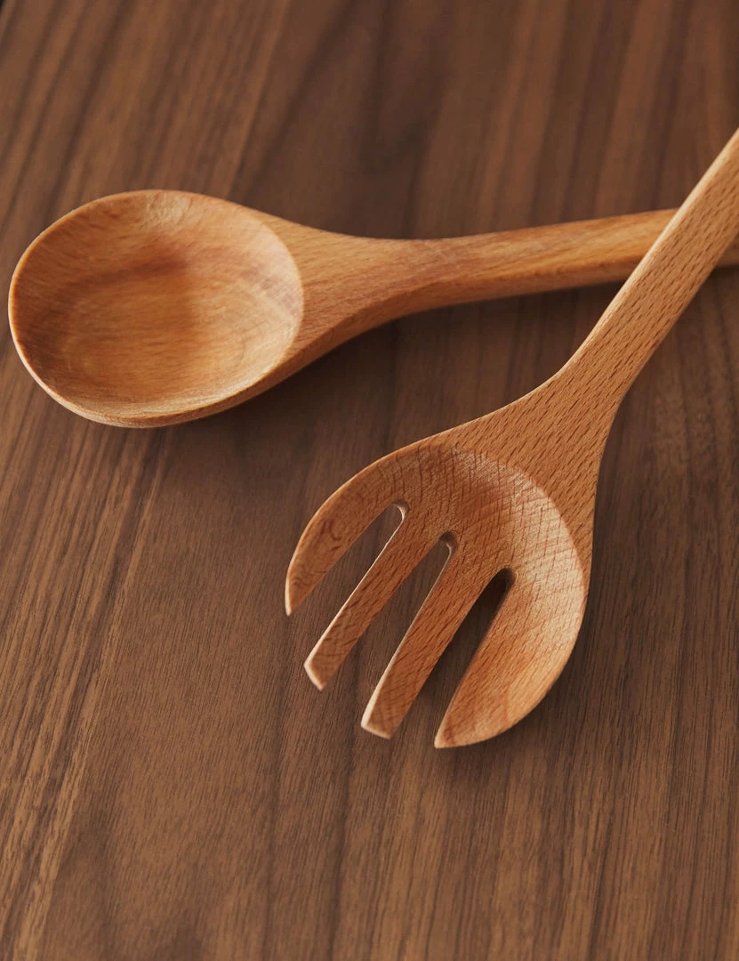 Lulu And Georgia Salad Servers, Beechwood