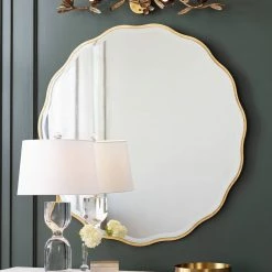 Lulu And Georgia Regina Andrew Candice Round Mirror Curved + Rounded
