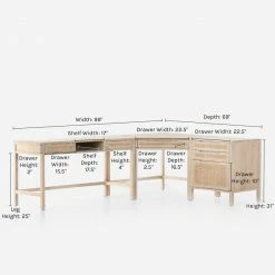 Lulu And Georgia Furniture Margot Modular Desk With Filing Cabinet