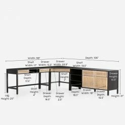 Lulu And Georgia Furniture Margot Modular Desk With Filing Sideboard