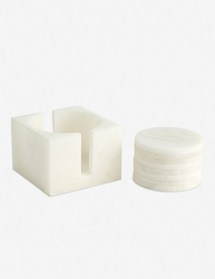 Lulu And Georgia Kitchen + Dining Ofeliah Alabaster Coasters (Set Of 8)