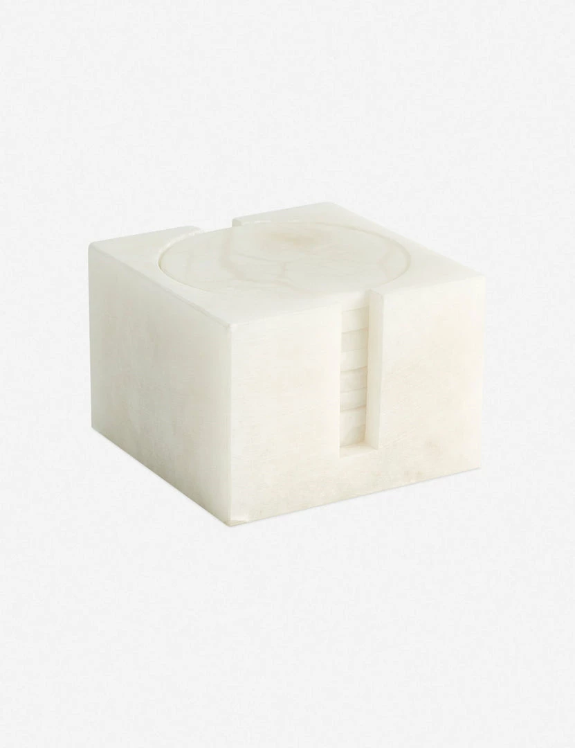 Lulu And Georgia Kitchen + Dining Ofeliah Alabaster Coasters (Set Of 8)