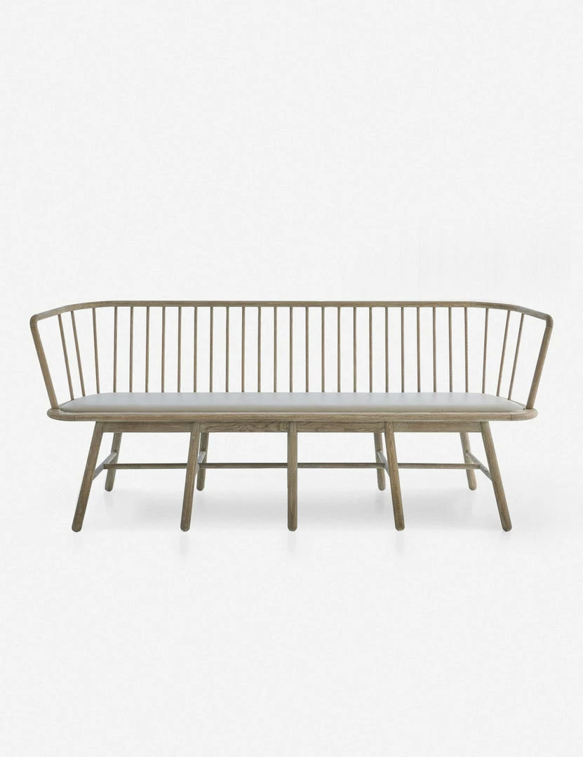 Lulu And Georgia Furniture Marissa Bench, Gray Leather