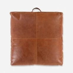 Lulu And Georgia Carlson Leather Floor Pillow Earth Tones
