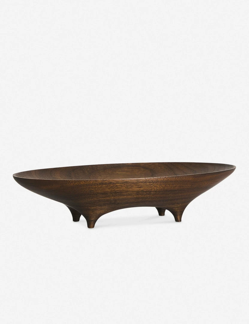 Lulu And Georgia Black Walnut Oval Footed Vessel By Namu Home Goods