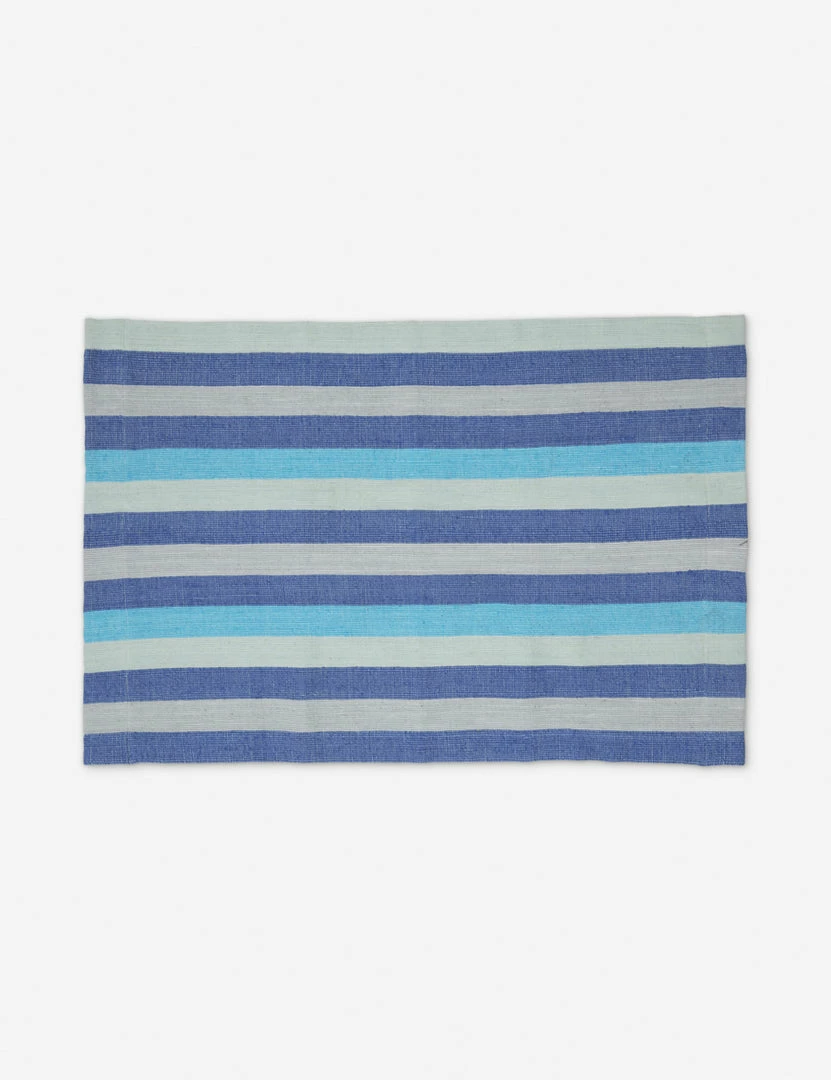 Lulu And Georgia Bolé Road Textiles Turkana Bath Mat, Azure