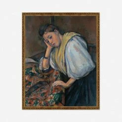 Lulu And Georgia'Young Italian Woman At A Table' Wall Art By Paul Cezanne
