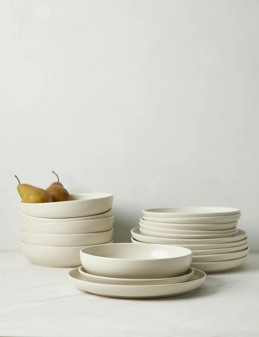 Lulu And Georgia Casafina Pacifica Dinnerware, Vanilla (18-Piece Set) Earth Tones