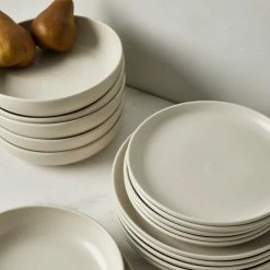Lulu And Georgia Casafina Pacifica Dinnerware, Vanilla (18-Piece Set) Earth Tones