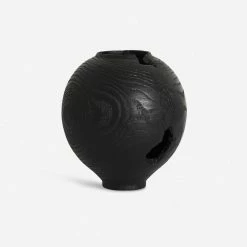 Lulu And Georgia Charred Korean Mahogany Moon Jar, Small By Namu Home Goods
