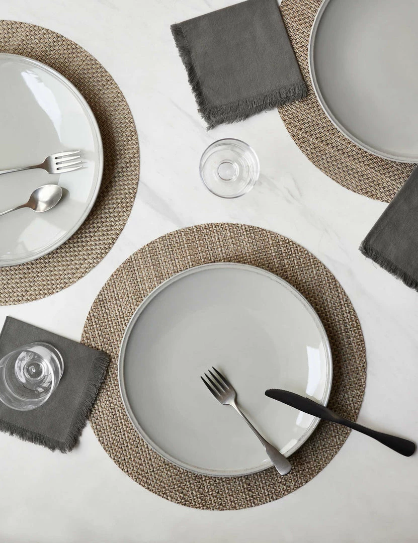 Lulu And Georgia Chilewich Basketweave Round Placemat (Set Of 4) Outdoor Collection