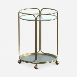 Lulu And Georgia Curved + Rounded Nathalie Round Bar Cart
