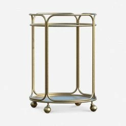 Lulu And Georgia Curved + Rounded Nathalie Round Bar Cart