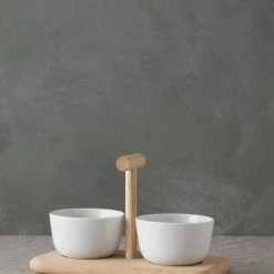 Lulu And Georgia New Dine Duo Condiment Set + Oak Base By LSA International