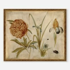 Lulu And Georgia Walls'Flowers And Beetles' Wall Art By Hans Hoffman Gold