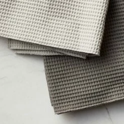 Lulu And Georgia Organic Harmony Collection Essential Waffle Dish Towels, Light Gray/Dark Gray (Set Of 2) By Hawkins New York