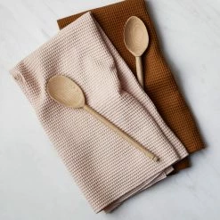 Lulu And Georgia Essential Waffle Dish Towels, Blush/Terracotta (Set Of 2) By Hawkins New York