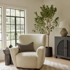 Lulu And Georgia Bouclé + Textural Fabric Avery Accent Chair