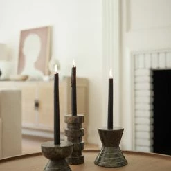 Lulu And Georgia Lopez Candleholders (Set Of 3) By Arteriors Mossy Greens