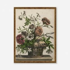 Lulu And Georgia Walls'Marigolds, Single Anemone, Jasmine' Print By Jean-Baptiste Monnoyer