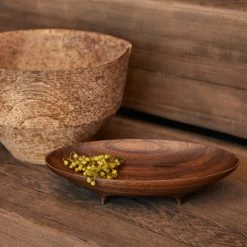 Lulu And Georgia Black Walnut Oval Footed Vessel By Namu Home Goods