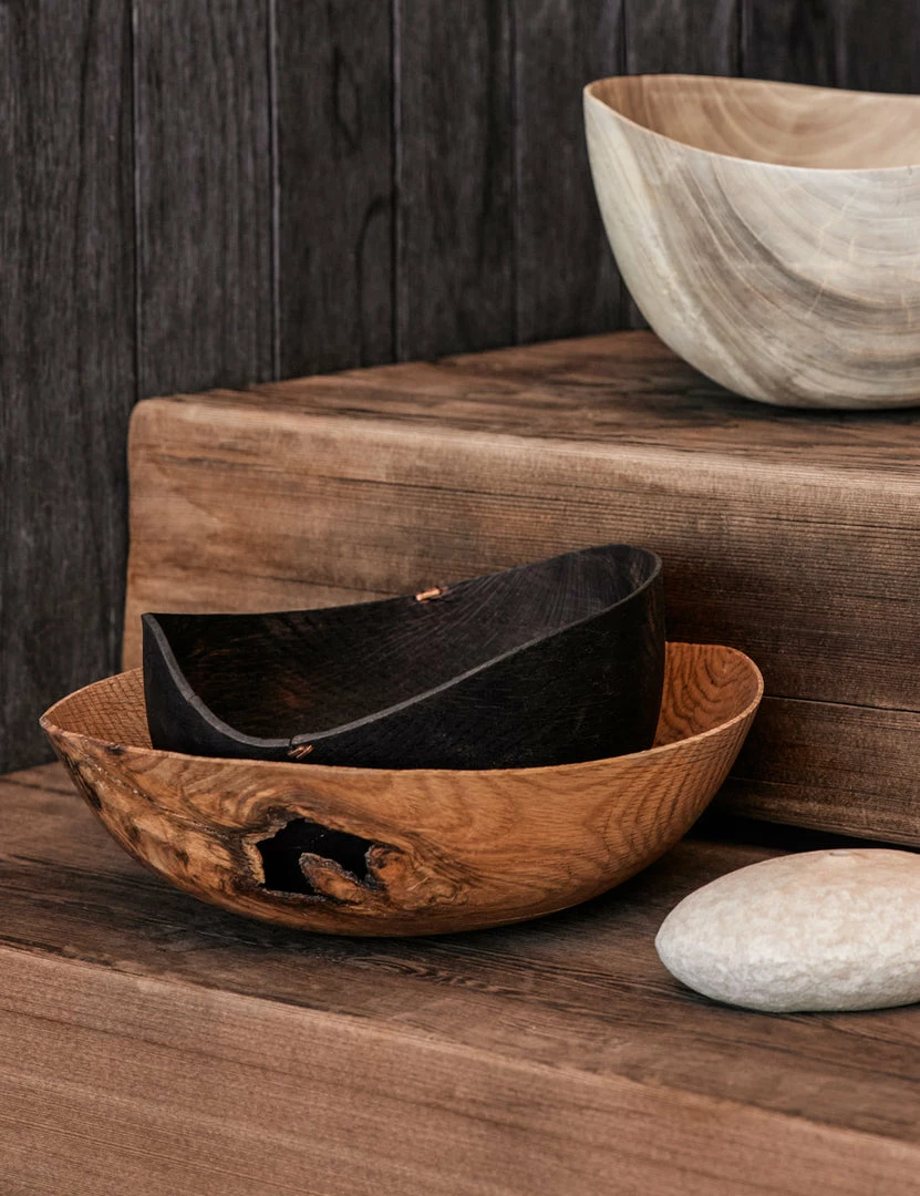 Lulu And Georgia Organic Harmony Collection Korean White Oak Black Wave Bowl By Namu Home Goods