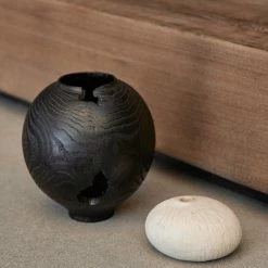 Lulu And Georgia Charred Korean Mahogany Moon Jar, Small By Namu Home Goods