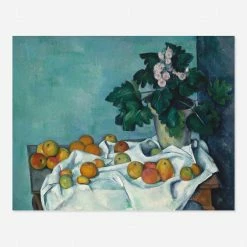 Lulu And Georgia Walls'Still Life With Apples And A Pot Of Primroses' Print By Paul Cézanne