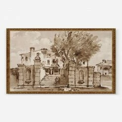 Lulu And Georgia'View Of A Villa' Wall Art By Giambattista Tiepolo Earth Tones