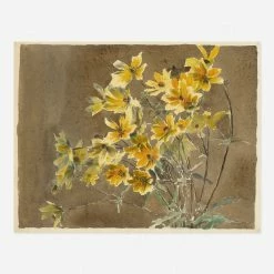Lulu And Georgia 'Yellow/Orange Flower With Border' Print By Hannah Borger Overbeck