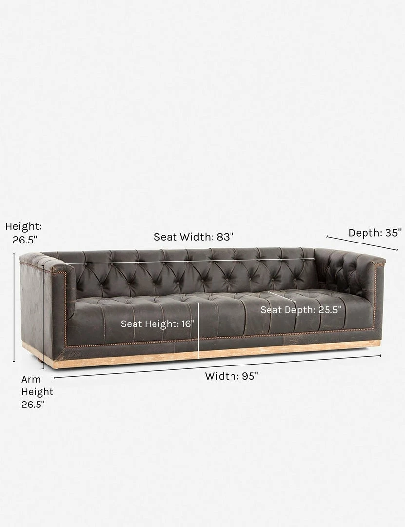 Lulu And Georgia Afia Leather Sofa, Distressed Black Furniture