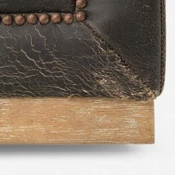 Lulu And Georgia Afia Leather Sofa, Distressed Black Furniture