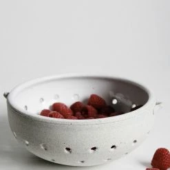 Lulu And Georgia Kitchen + Dining Sheldon Ceramics Berry Colander, Eggshell