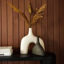 Lulu And Georgia Noelle Geometric Vase, Black By Lemieux Et Cie Organic Harmony Collection