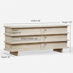 Lulu And Georgia Furniture Corliss 6-Drawer Dresser, White Wash