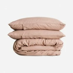 Lulu And Georgia Muted Pastels Cultiver Linen Bedding, Fawn Duvet Set