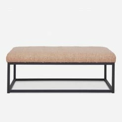 Lulu And Georgia Bouclé + Textural Fabric Elle Ottoman