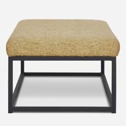 Lulu And Georgia Bouclé + Textural Fabric Elle Ottoman