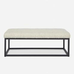 Lulu And Georgia Bouclé + Textural Fabric Elle Ottoman