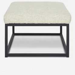 Lulu And Georgia Bouclé + Textural Fabric Elle Ottoman