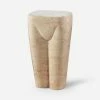 Lulu And Georgia Paris Stool, Travertine Sculptural