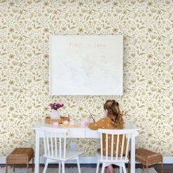Lulu And Georgia Earth Tones Garden Birds Wallpaper By Rylee + Cru