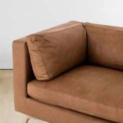 Lulu And Georgia Earth Tones Jocelyn Leather Sofa