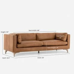 Lulu And Georgia Earth Tones Jocelyn Leather Sofa