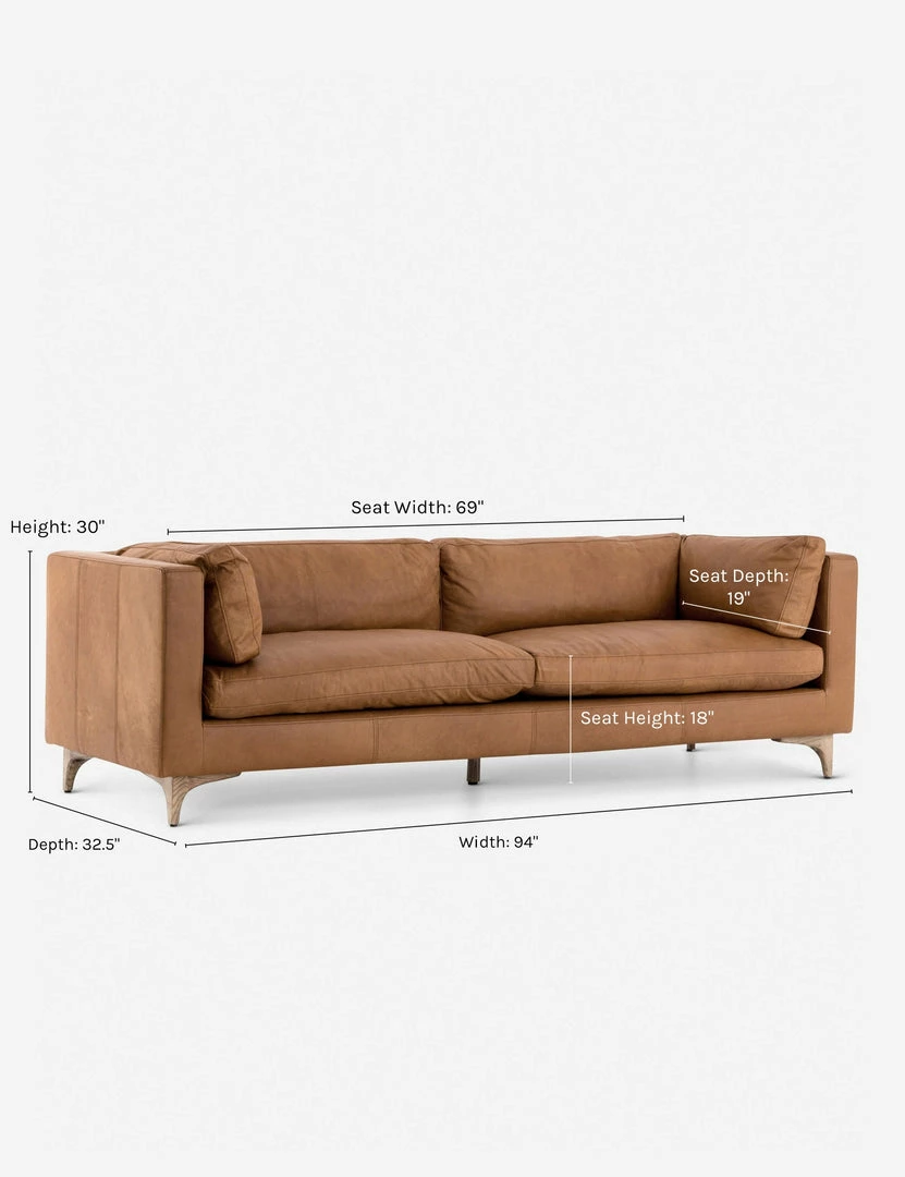 Lulu And Georgia Earth Tones Jocelyn Leather Sofa