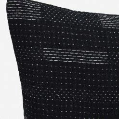 Lulu And Georgia Pillows + Throws Kimora Lumbar Pillow, Black